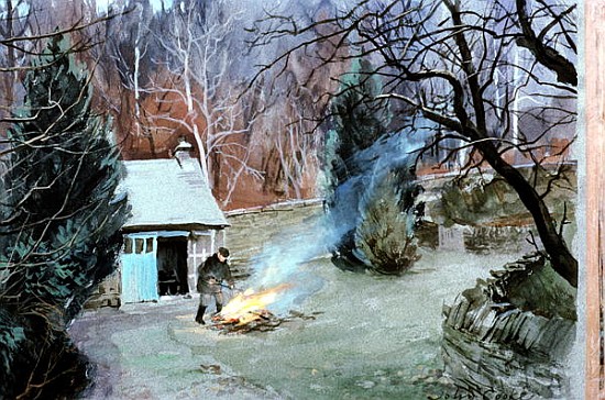 Lakeland Bonfire, 1996 (gouache)  à John  Cooke