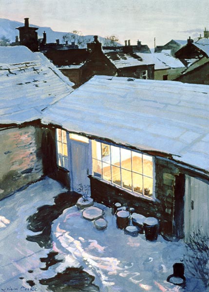 Winter Evening - My Studio  à John  Cooke