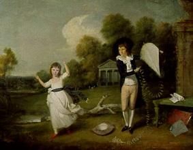 Henry Frederick Bouverie et sa soeur avec le cerf-volant à John Downman