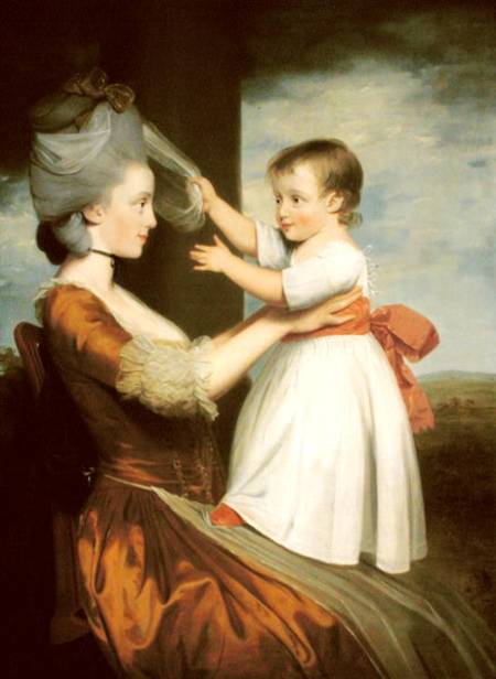 A Portrait of Elizabeth Mortlock (b.1756) and her son John Mortlock the Younger à John Downman
