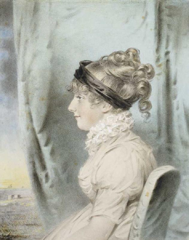 Portrait von Eliza Were Holdsworth, im Profil nach links à John Downman