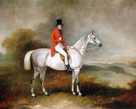 Charles Neil Hogg on his hunter 'Alice Grey', Ormely Hall, Leicestershire à John E. Ferneley le Jeune