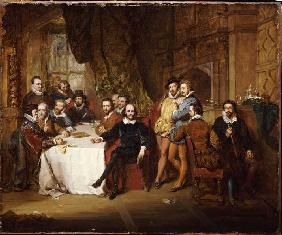 William Shakespeare et ses amis dans l'hôtel Mermaid
