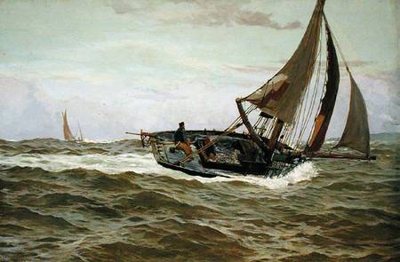 A Fishing Boat in a Stiff Breeze à John Fraser