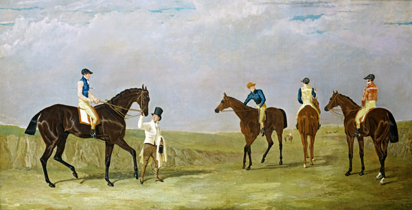 Preparing to start for the Doncaster Gold Cup, 1825, with Mr. Whitaker's "Lottery", Mr. Craven's "Lo à John Frederick Herring l'Ancien