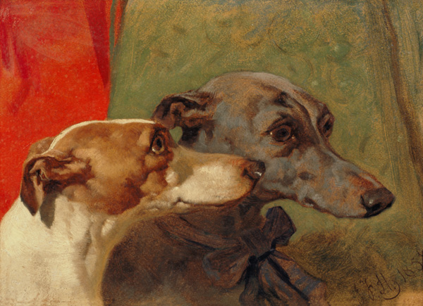 The Greyhounds 'Charley' and 'Jimmy' in an Interior à John Frederick Herring l'Ancien