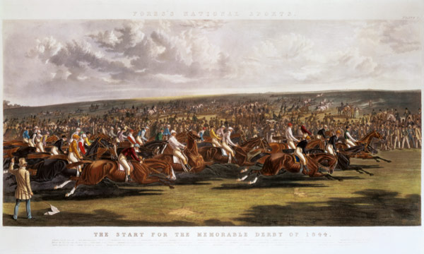 The Start of the Memorable Derby of 1844 engraved by Charles Hunt (1803-77) à John Frederick Herring l'Ancien