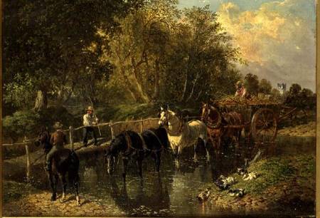 Crossing the Stream à John Frederick Herring le Jeune