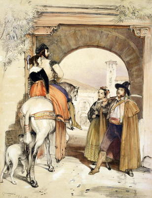 Contrabandistas, from 'Sketches of Spain', engraved by Charles Joseph Hullmandel (1789-1850), publis à John Frederick Lewis