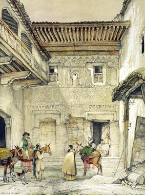 Court of the Mosque (Patio de la Mesquita), from 'Sketches and Drawings of the Alhambra', 1835 (lith à John Frederick Lewis