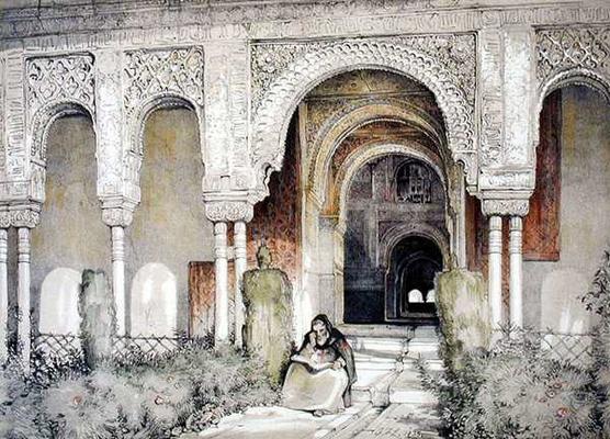 Entrance to the Hall of the Two Sisters (Sala de las dos Hermanas), from 'Sketches and Drawings of t à John Frederick Lewis