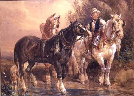 Boy and Cart Horses à John Frederick Tayler