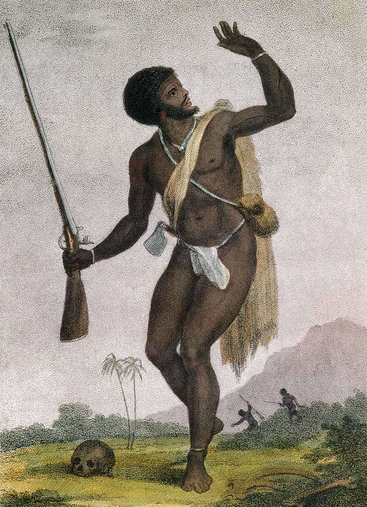 Rebel Slave Armed and on his Guard, from 'Narrative of a Five Years' Expedition against the Revolted à John Gabriel Stedman