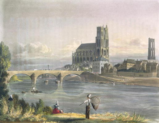View of Mantes, from 'Views on the Seine', engraved by Thomas Sutherland (b.1785) engraved by R. Ack à John Gendall