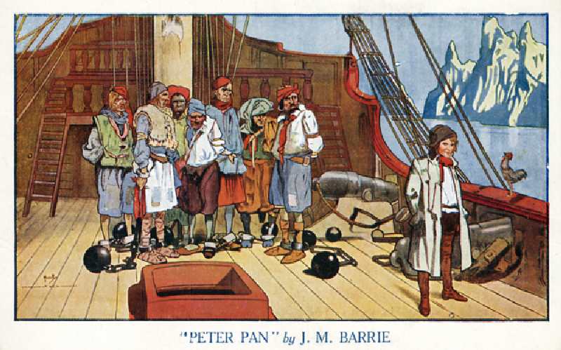 The deck of the Jolly Roger, Peter Pan (colour litho) à John Hassall