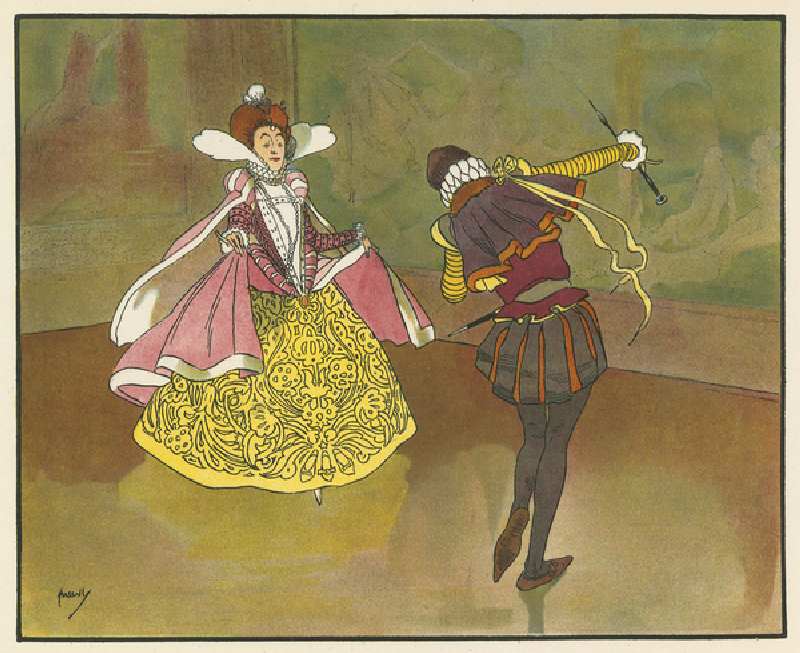 Elizabeth Is dancing lesson (colour litho) à John Hassall