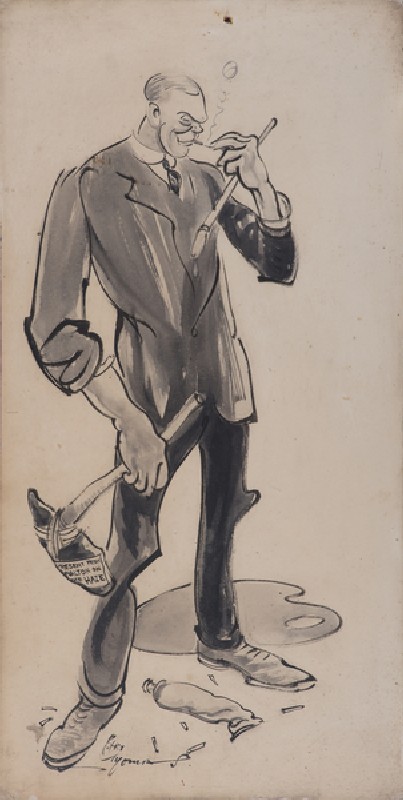 Portrait of Bert Thomas (pen & ink on board) à John Hassall