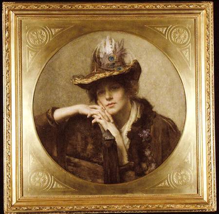 Woman with Peacock Feather Hat à John Henry Henshall