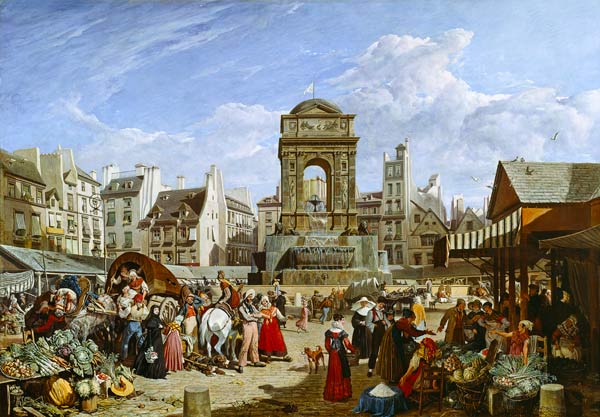 The Market and Fountain of the Innocents, Paris à John James Chalon