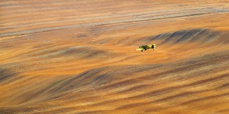 Fly over amber wave