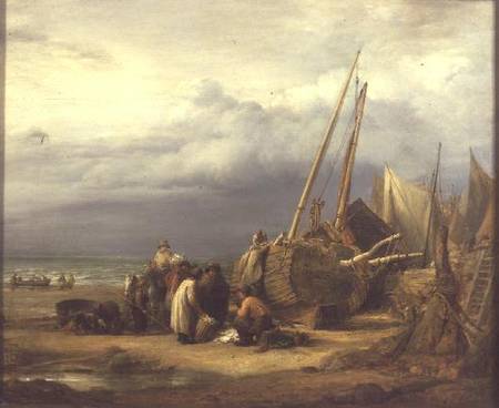 A View on the Coast at Hastings à John Linnell