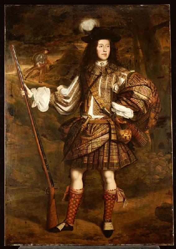 Ein Häuptling aus den Highlands: Portrait von Lord Mungo Murray (1668-1700). à John Michael Wright