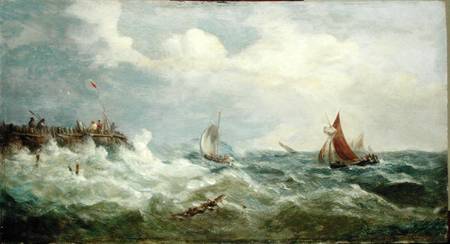 Boats Making for the Harbour Mouth à John Moore
