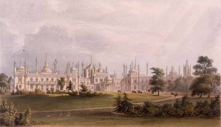 The West Front from Views of the Royal Pavilion, Brighton à John  Nash