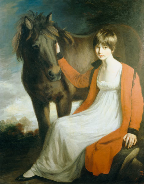 Portrait of Miss Emily Beauchamp with her Pony à John Opie
