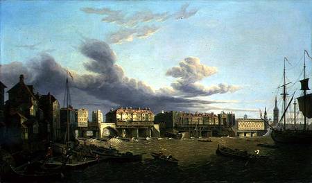 View of Old London Bridge as it was in 1747 à John Paul