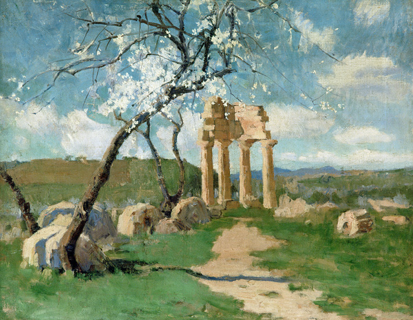 Almond Trees and Ruins, Sicily à John Peter Russell
