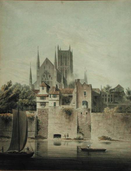 West View of Worcester Cathedral à John Powell