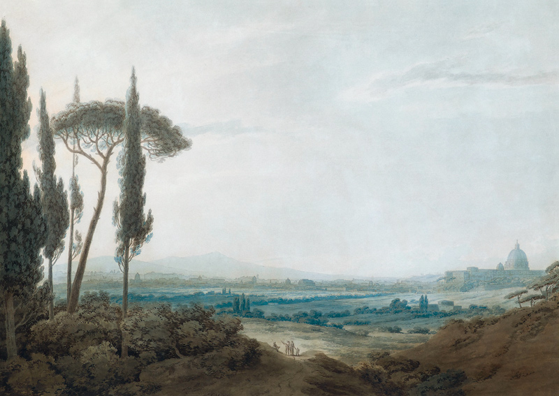 Rome from the Villa Mellini à John Robert Cozens