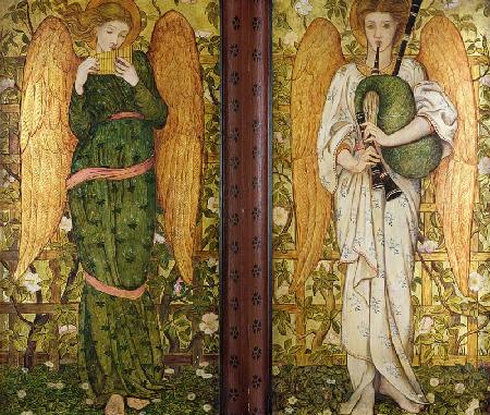Anges avec flûte de pan et cornemuse 1861-62