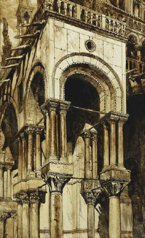 Der südwestliche Portikus des Markusdom, Venedig. à John Ruskin