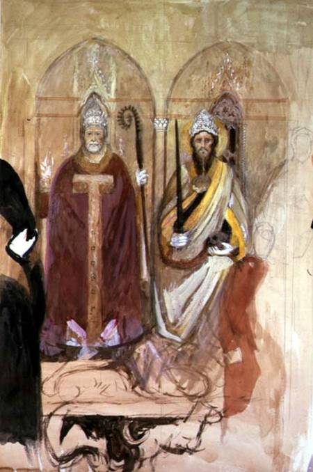 The Pope and the Emperor, fresco in the Spanish Chapel, Santa Maria Novella, Florence  on à John Ruskin