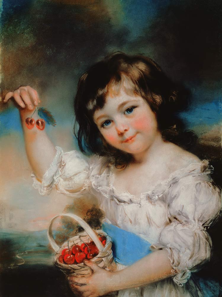 Little Girl with Cherries à John Russell
