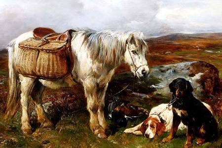 Highland Pony with Dogs à John Sargent Noble