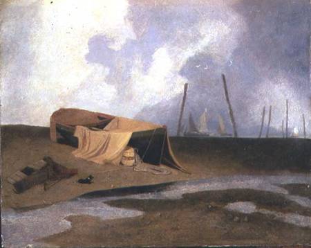 Boats on Greater Yarmouth Beach à John Sell Cotman