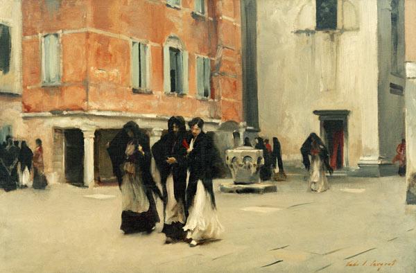 Beim Verlassen der Kirche, Campo San Canciano, Venedig à John Singer Sargent