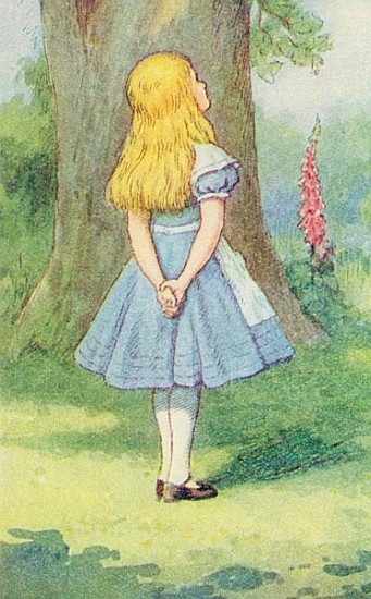 Alice and the Cheshire Cat, illustration from ''Alice in Wonderland'' Lewis Carroll (1832-9)  (detai à John Tenniel