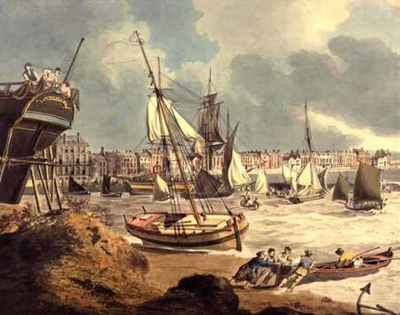 Harbour at Weymouth, Dorset, 1805 (pen, ink and water à John Thomas Seeres