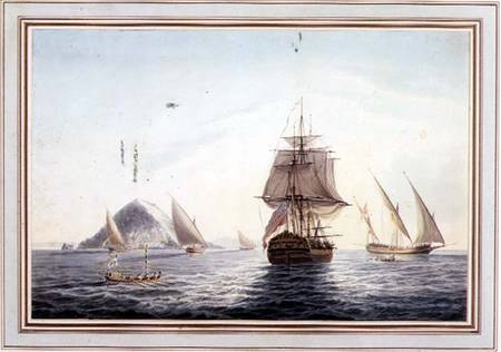 Gibraltar: H.M.S. 'Sirius' sailing off à John Thomas Serres