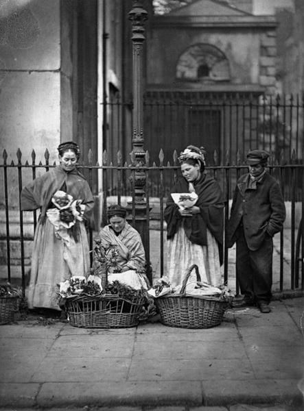 Covent Garden Flower Women, from ''Street Life in London'', 1877-78 (woodburytype)  à John Thomson