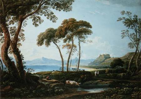 Landscape with Harlech Castle à John Varley