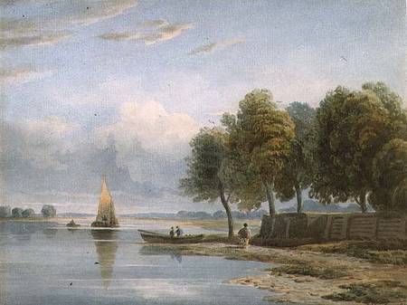 A View of the Thames at Millbank à John Varley