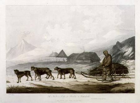 The Narta, or Sledge for Burdens in Kamtschatka, from 'Views in the South Seas' à John Webber