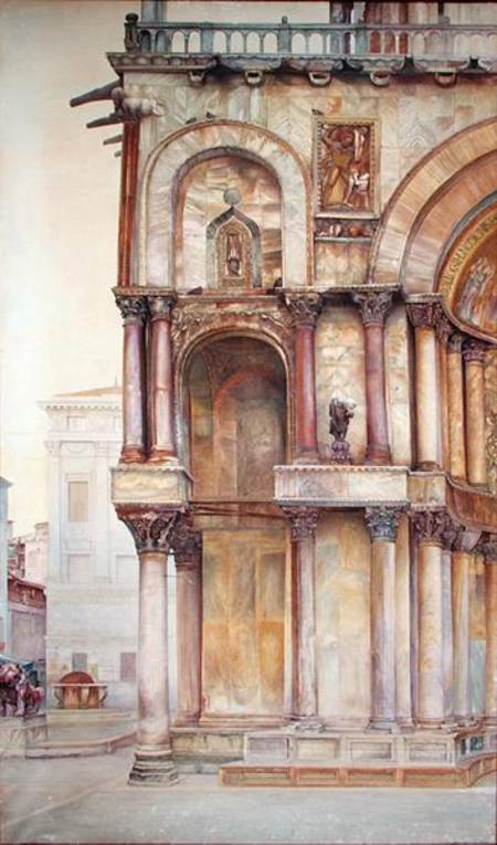 Corner of the Facade of St. Mark's Basilica, Venice à John Wharlton Bunney