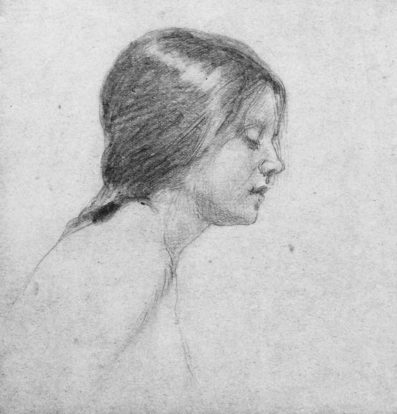 A Study for 'Echo and Narcissus' (pencil on paper) à John William Waterhouse