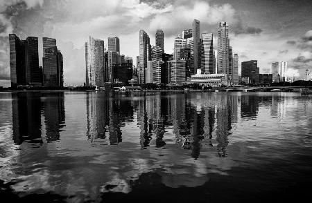 Morning reflection of the CBD Singapore